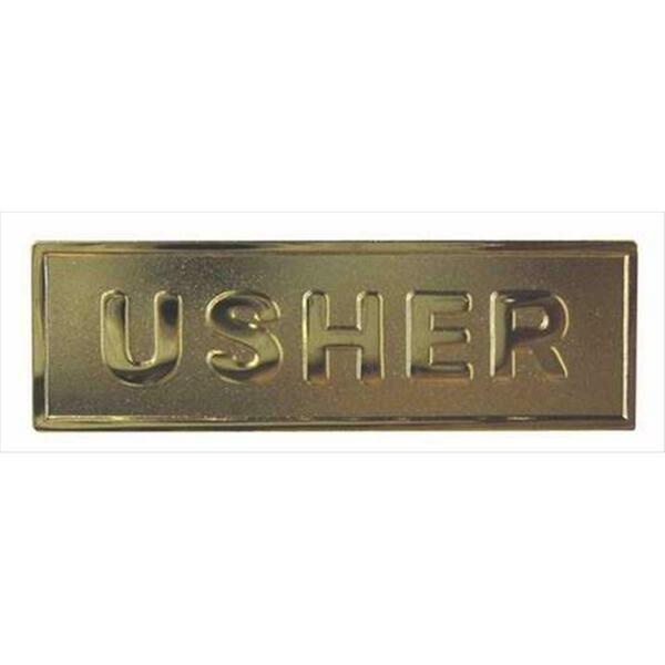 Swanson Christian Supply Badge Usher Pin Back Rectangle Brass 80566